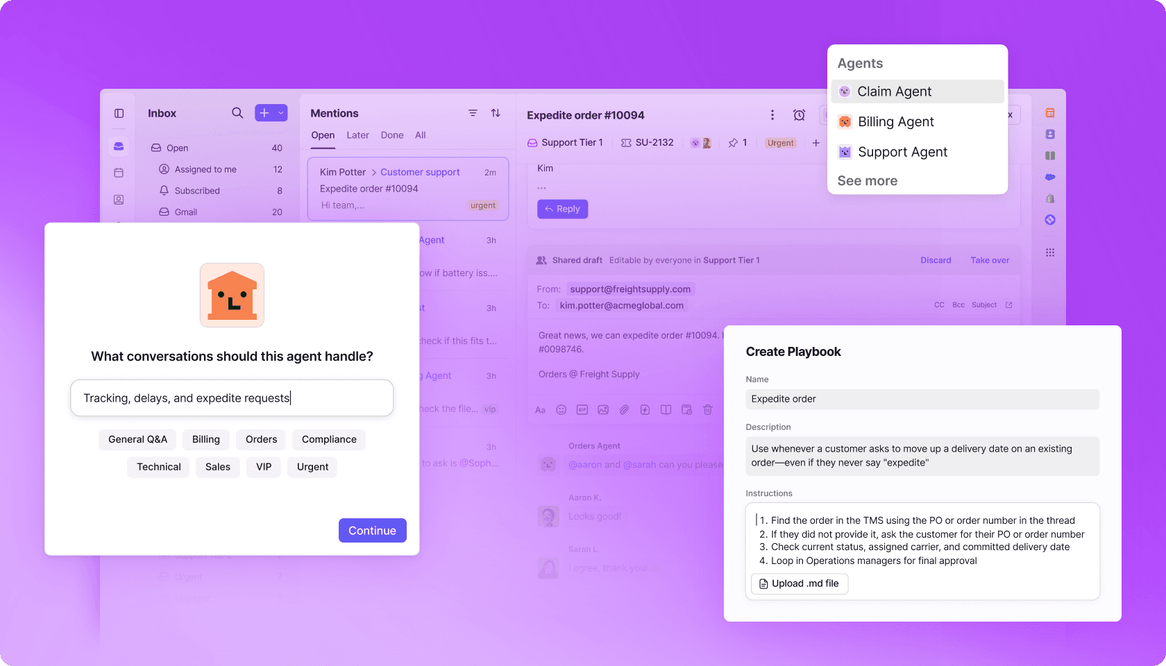 Get customer requests over the finish line, not stuck in someone's inbox