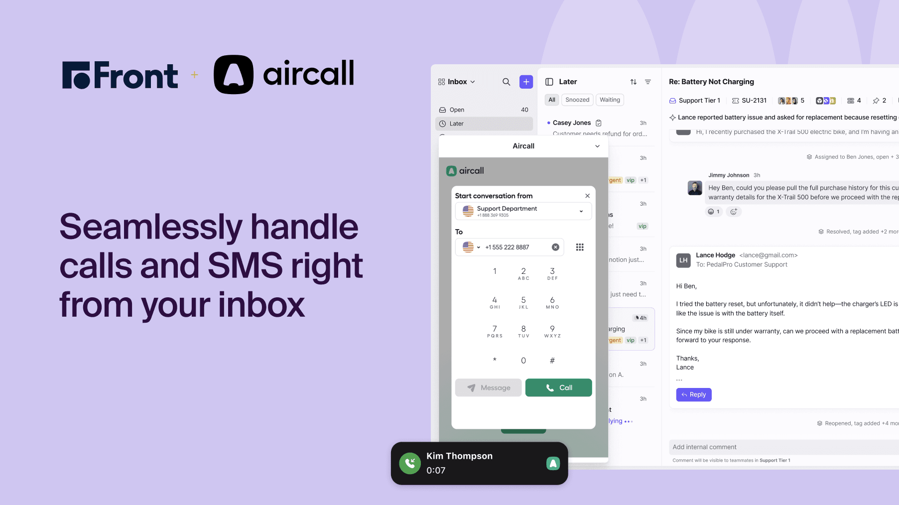 Screenshot of Aircall