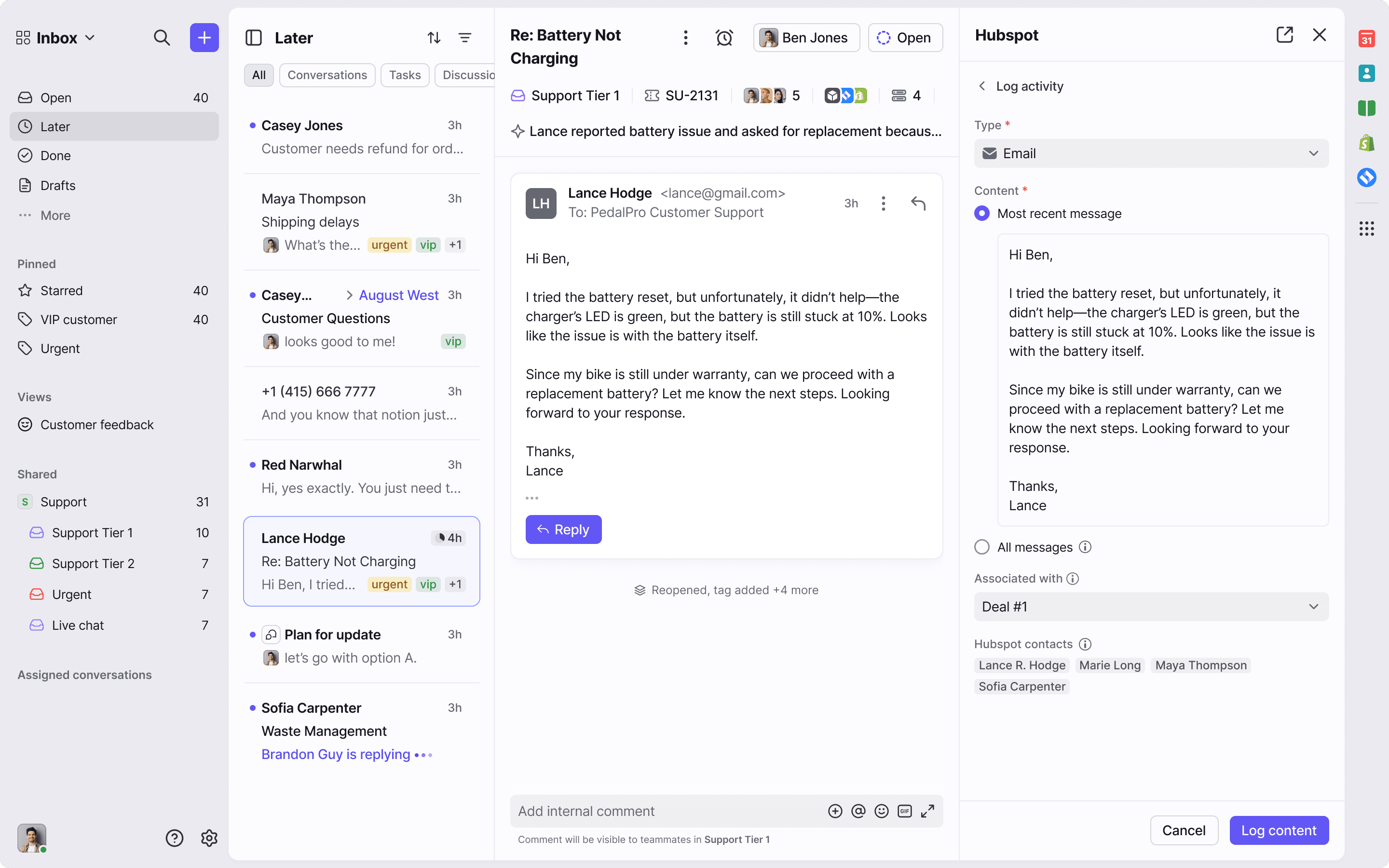Screenshot of HubSpot