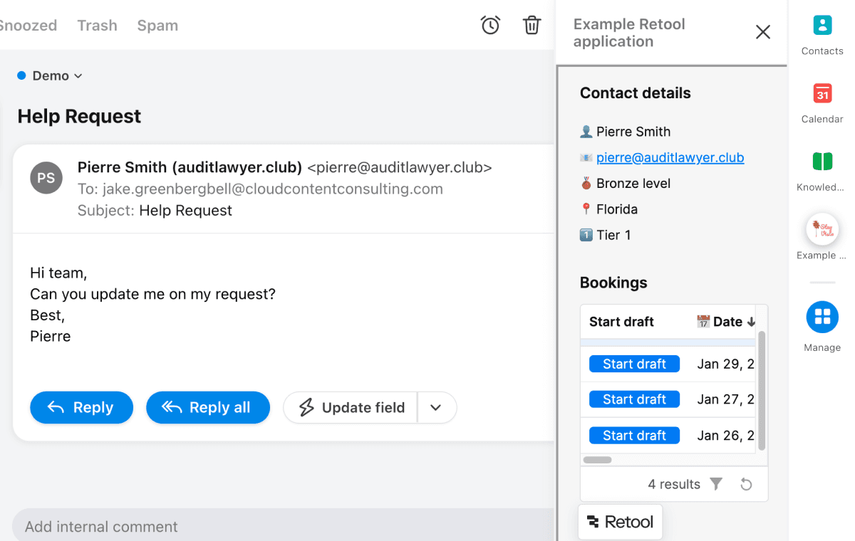 Screenshot of Retool (Technical Services)