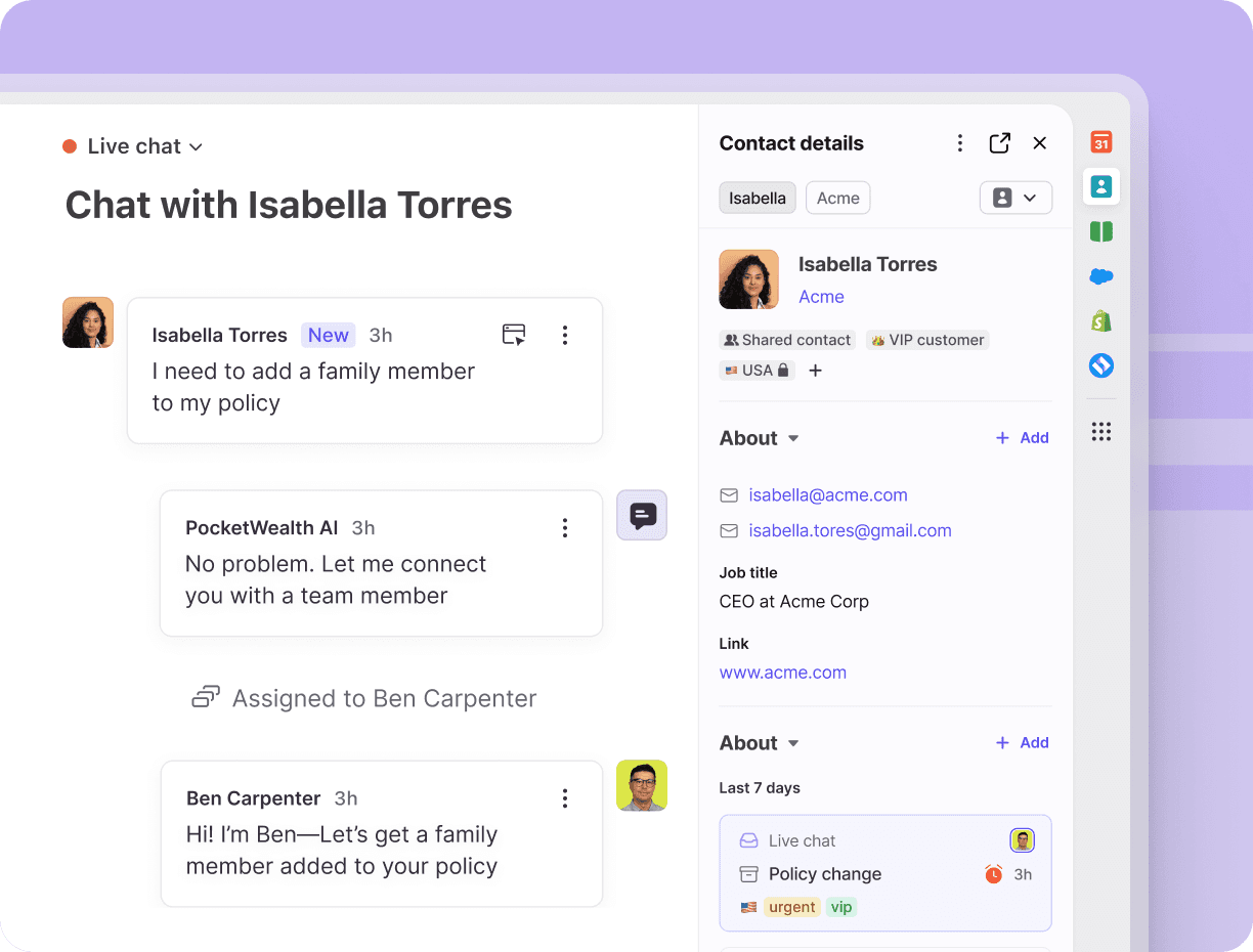 Leverage customer context