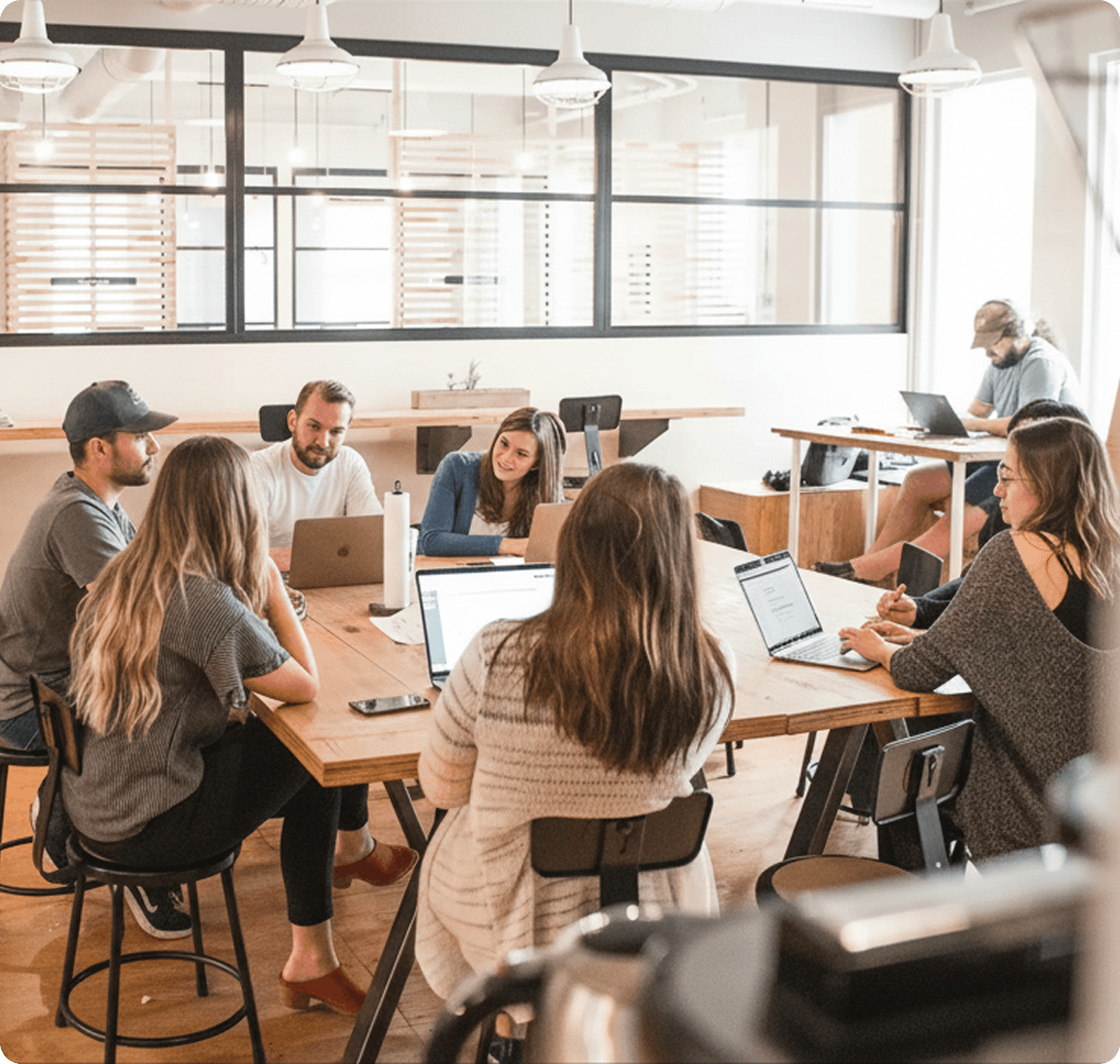 Workers meeting in an office